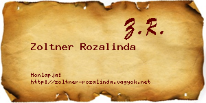 Zoltner Rozalinda névjegykártya